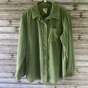 LL Bean Corduroy Button-Down Shirt Size L-Reg